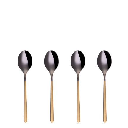 Set de 4 cuillères à café - Porto PVD titane foncé / or sablé