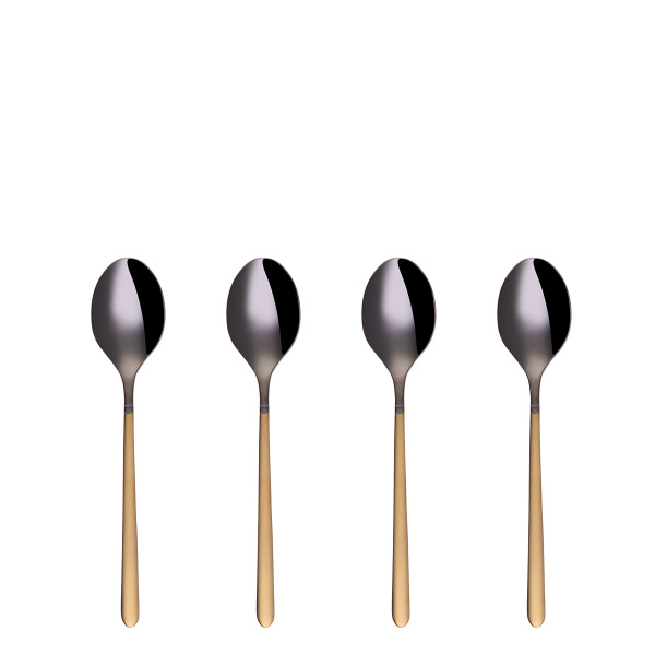 Set de 4 cuillères à café - Porto PVD titane foncé / or sablé