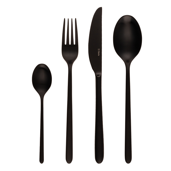 Set de couverts 16 pcs – Sira PVD noir entièrement mat