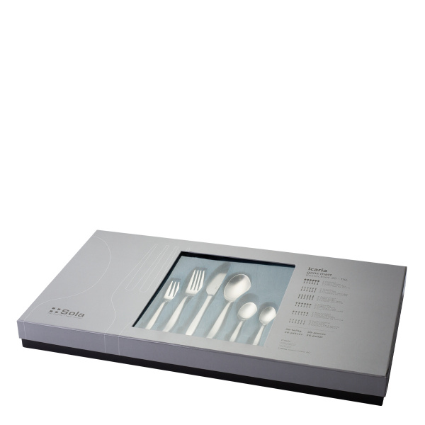 Set de couverts 36 pcs – Icaria entièrement mat / Blue Zone Line