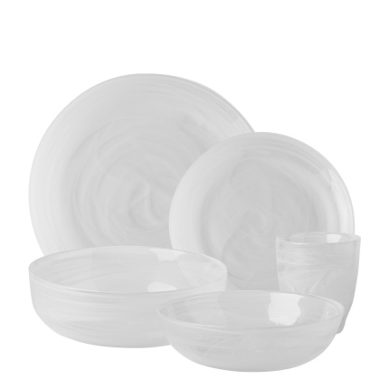 Set en verre blanc 25 pièces - Elements Glass