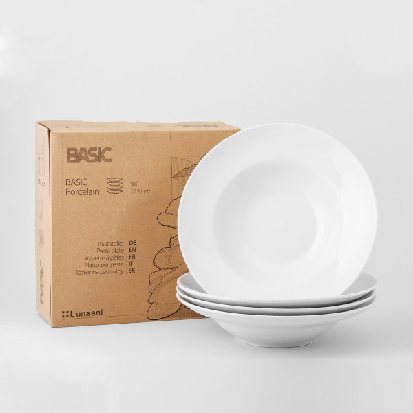 Set d'assiettes à pâtes 27 cm, 4 pcs - Basic