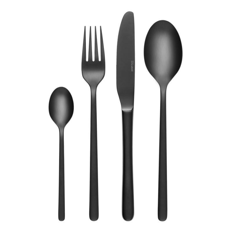 Set de couverts 16 pcs – Melissa PVD noir mat