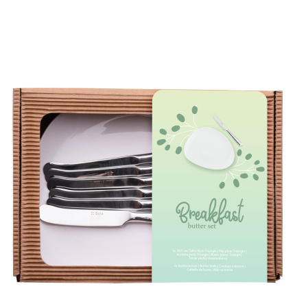 Ensemble assiette et couteau à beurre 12 pièces