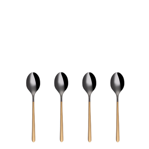 Set de 4 cuillères à moka - Porto PVD titane foncé / or sablé