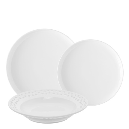 Service en porcelaine, perforé 18 pièces – Flow