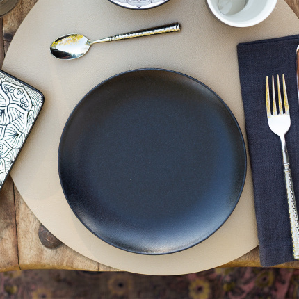 Assiette plate 20,5 cm 4 pcs - Basic noir mat