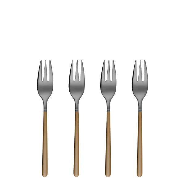 Set de 4 fourchettes à dessert - Porto PVD titane foncé / or sablé