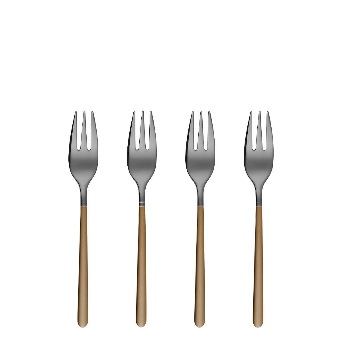 Set de 4 fourchettes à dessert - Porto PVD titane foncé / or sablé