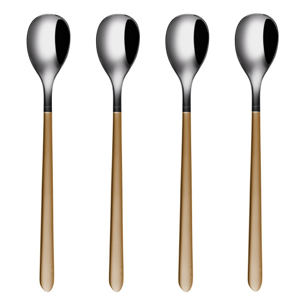 Set de 4 cuillères à limonade — Porto PVD titane foncé / or sablé