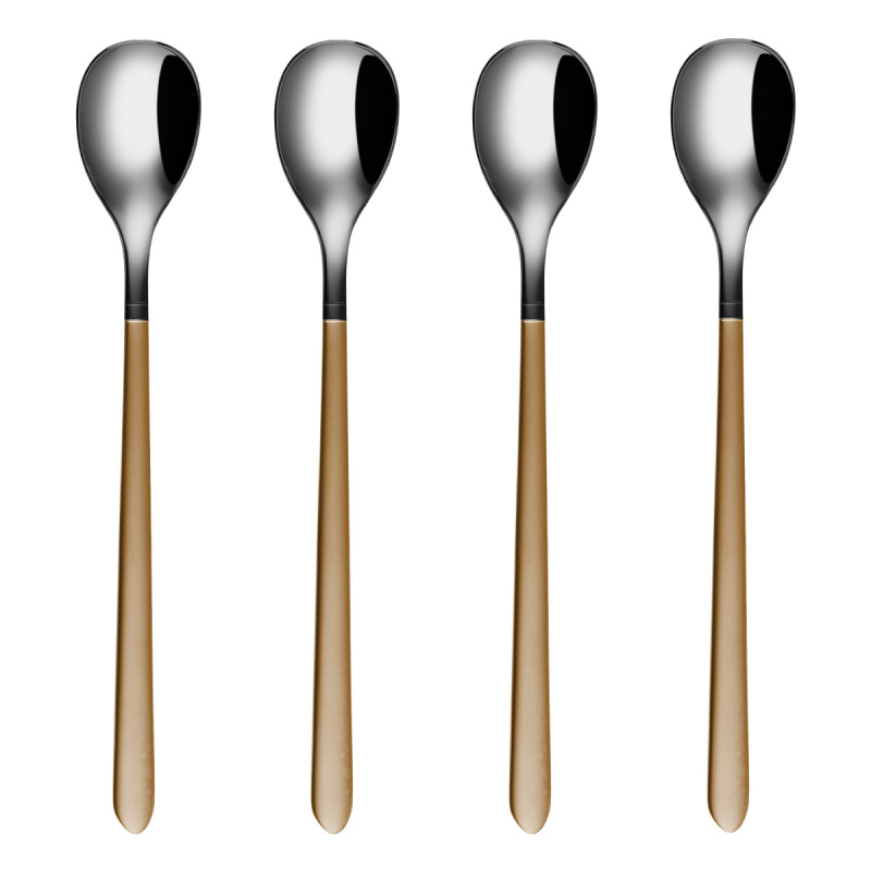 Set de 4 cuillères à limonade — Porto PVD titane foncé / or sablé