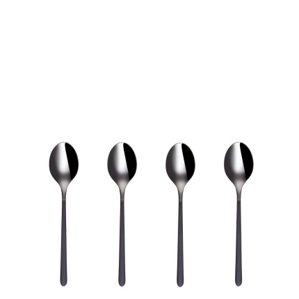 Set de 4 cuillères à moka - Porto PVD titane foncé / noir sablé