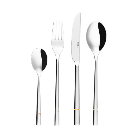 Set de couverts à dessert 24 pièces — Luxus doré rainuré