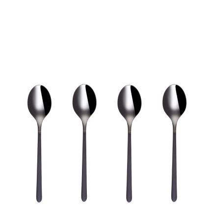 Set de 4 cuillères à café - Porto PVD titane foncé / noir sablé