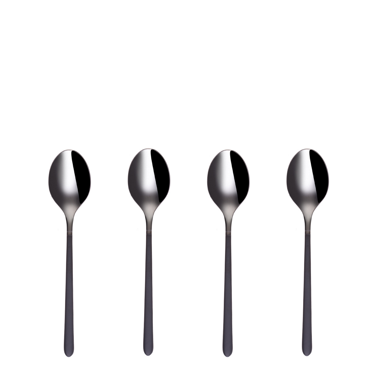 Set de 4 cuillères à café - Porto PVD titane foncé / noir sablé