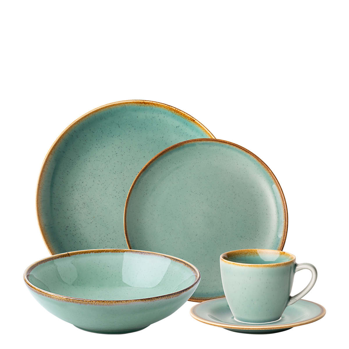 Service en porcelaine 30 pièces – Sand turquoise – Gaya